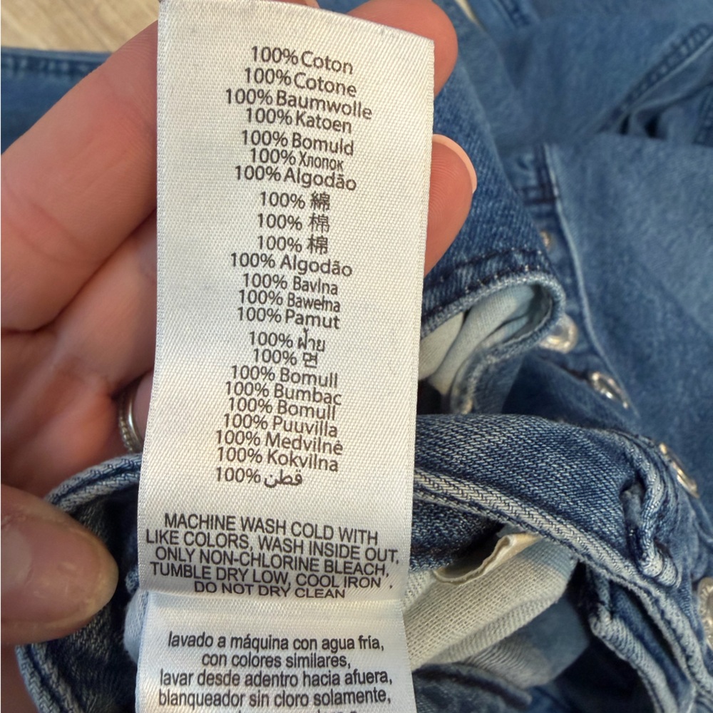 MICHAEL Michael Kors Women’s Blue Flared Frayed-Hem Cropped Jeans Size 12 - Picture 4 of 10